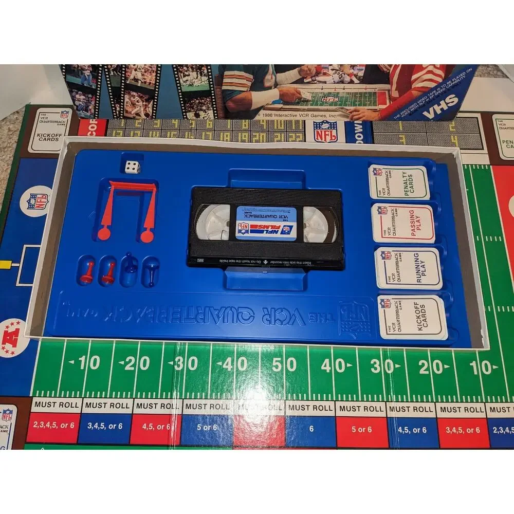 NFL Football VCR Quarterback Game VHS Board Game 1986 Team Never Played